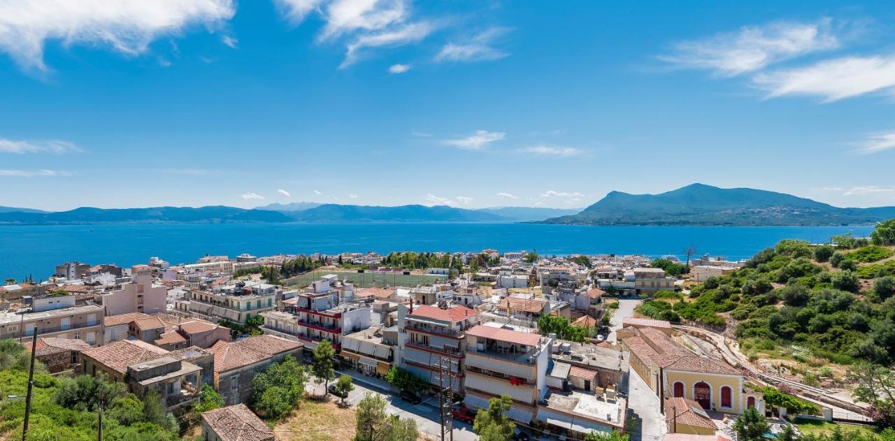 Panoramic View!Penthouse 120Qm Of Sea & Mountain Villa Loutrá Edipsoú Eksteriør bilde